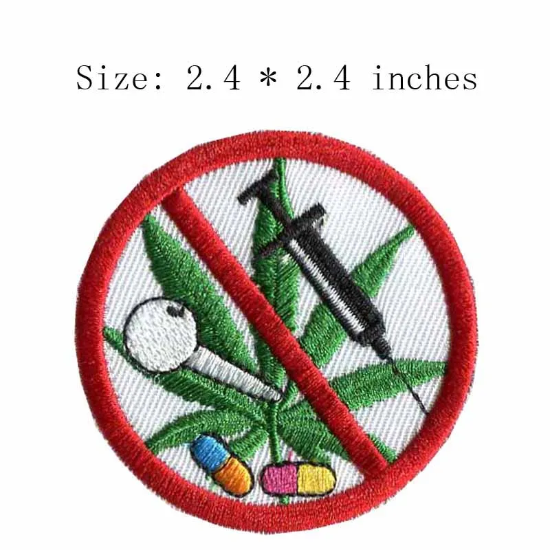 No smoking 2.4"wide embroidery for clothing patch/keep fit/healthy