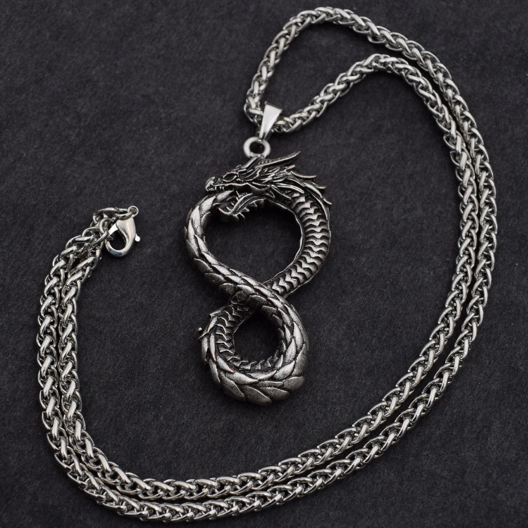 

Dragon Snake Eats Its Tail Neckalce The Oldest Symbol Mythology Pendant 1pcs