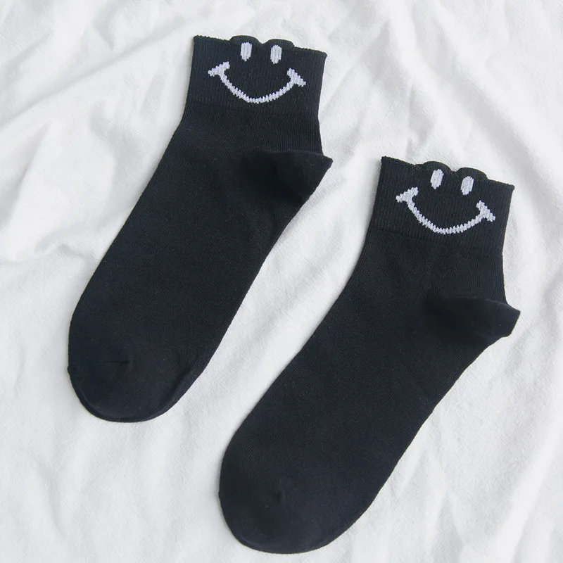 Милые короткие женские носки с изображением улыбающегося лица, стереоскопические носки с ушками, забавное милое выражение лица, хлопковые милые носки Прямая поставка