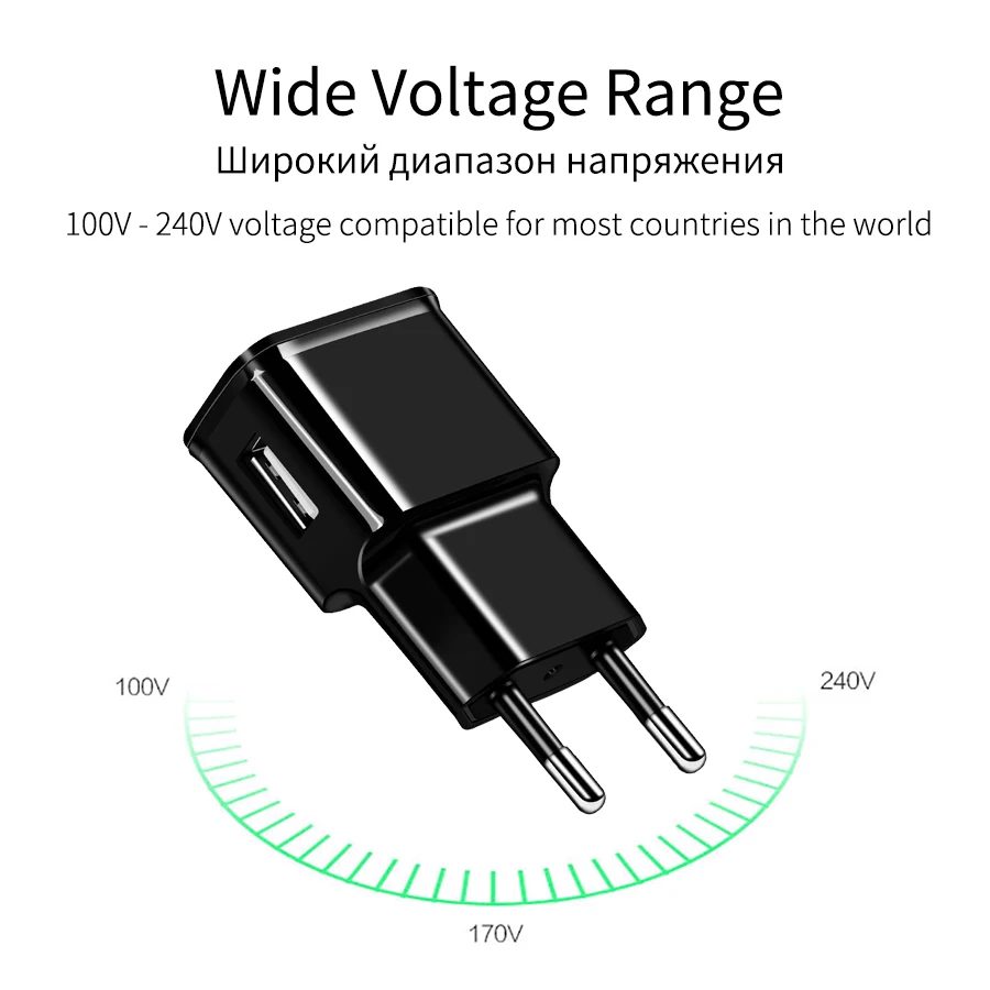 ZRSE USB شاحن السفر العالمي جدار الهاتف المحمول الطاقة شاحن محول ل فون X 7 سامسونج S9 Xiaomi هواوي P20 الاتحاد الأوروبي التوصيل