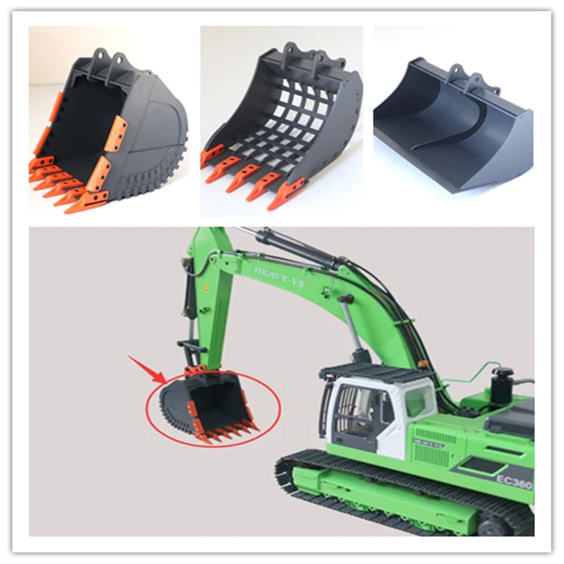 1/12 rc excavator model upgrade accessories metal bucket assembly for 1:12 scale remote control toys hydraulic excavator