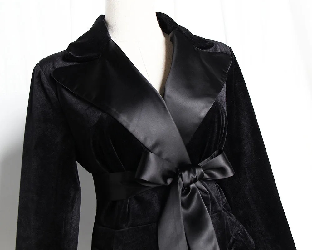 OFTBUY 2019 офисный Женский блейзер feminino Элегантный Черный Длинный женские блейзеры и