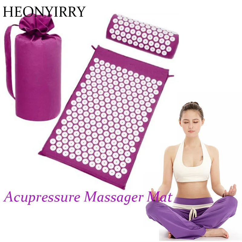 Massager Cushion Acupuncture Sets Relieve Stress Back Pain Acupressure Mat/Pillow Massage Mat Rose Spike Massage and Relaxation