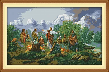 

Jesus and his disciples Counted 11CT Printed 14CT DMC Cross Stitch Set DIY Chinese Cotton Cross-stitch Kit Embroidery Needlework
