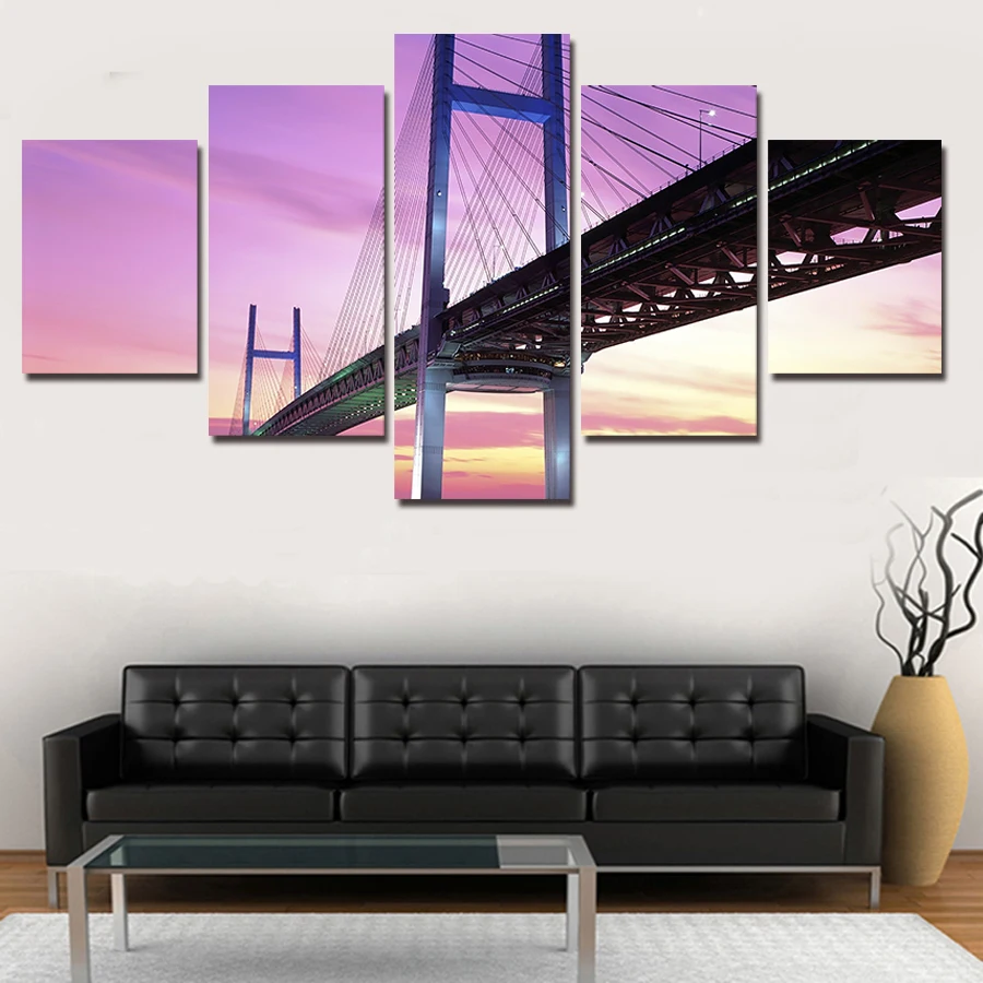 

Hot Sell Cross The Sea Bridges Poster Landscape Wall Decor Print Large Canvas Wall Art Painting for Living Room Unframed