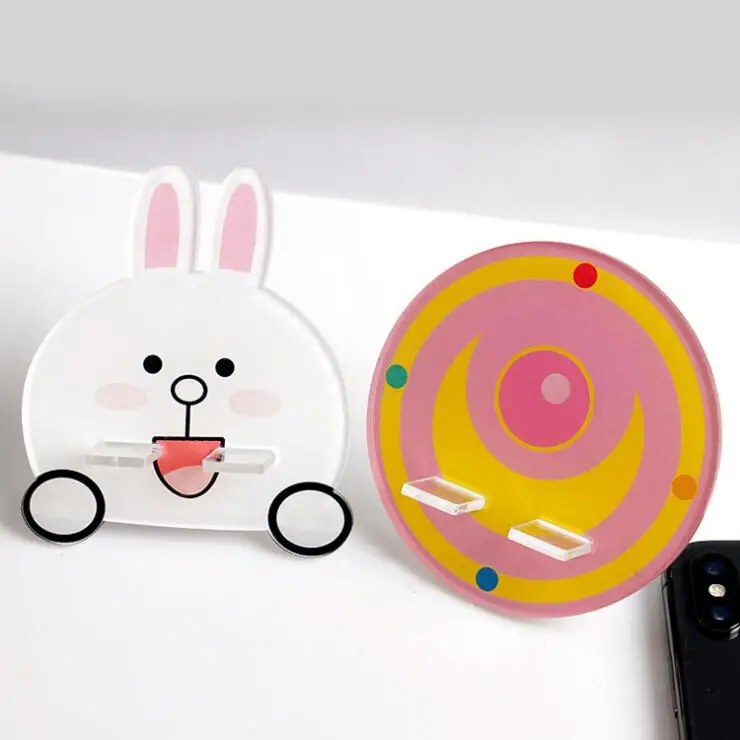 

New Arrival 1 Piece ABS Cartoon Cute Desk Phone Holder Stand Rings Cute Chicken Bunny Candy Cartoon Pattern Phone Support