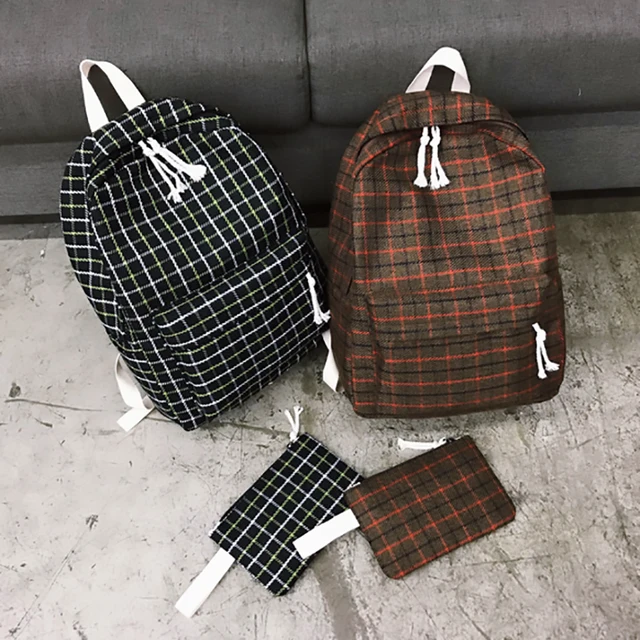 2 Pieces Japan style Plaid Style Women Backpack Pencil Case Student Girl School Bag Travel Shoulder 2 Pieces Japan style Plaid Style Women Backpack Pencil Case Student Girl School Bag Travel Shoulder Bag For Women 2019 Bagpack