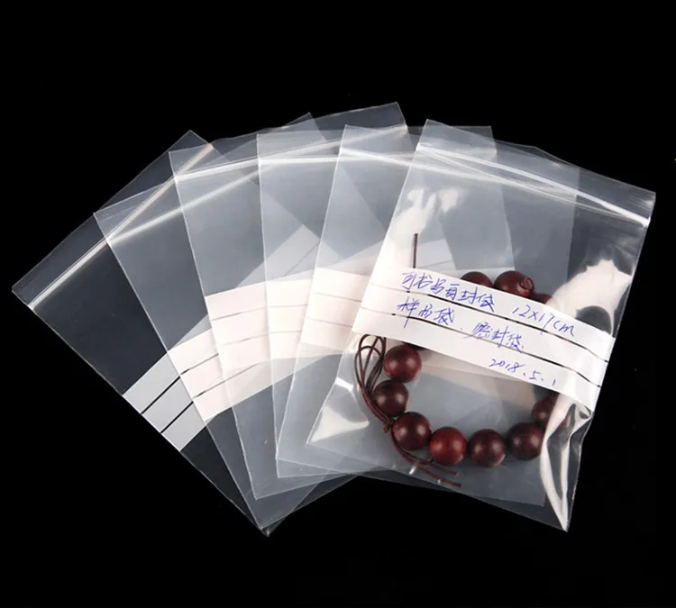 100PCS PE Clear Plastic Writing Ziplock Packaging Bag DIY Thick Antioxidant Jewelry Date Note Food Snack Spice Storage Pouches 5