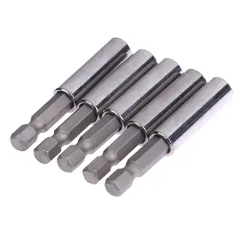 

5 Pcs 60mm 1/4" Electric Hex Shank Magnetic Drill Bit Holder Extension Extender Screwdriver Bit Extend Socket Holder Bar Rod