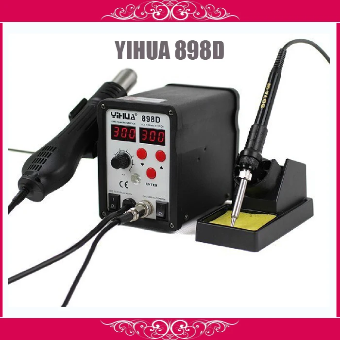 

220V 700W YIHUA YH 898D Hot Air Gun Digital Soldering Iron 2 Function in 1 Rework Station with Solder Irons