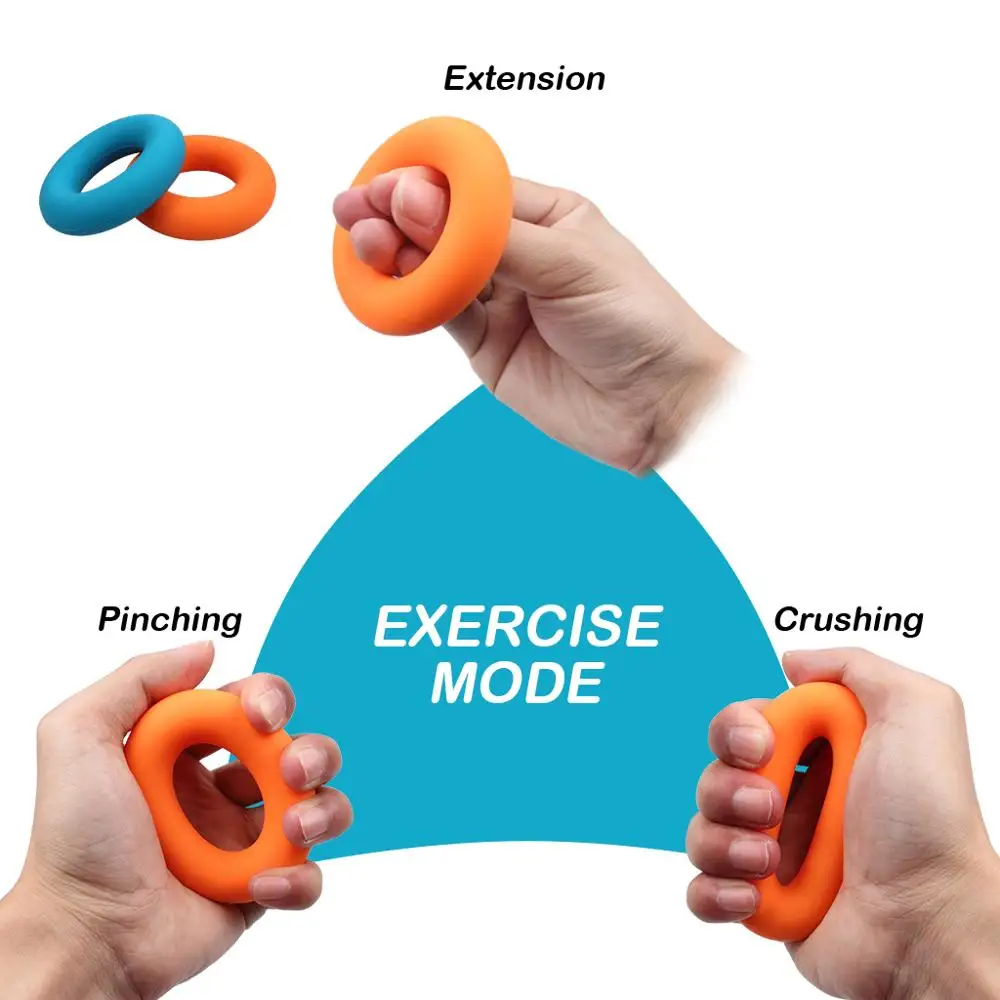 Hand Grip Strengthener Workout Kit 4 Pcs Finger Stretchers Grip Rings 2 Resistance Levels For Muscle Strengther Dexterity Improvment Functional Recovery Training Stress Relief And More (4)