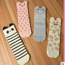 Животных кружевное платье с объемными ушками; домашние тапочки из хлопка для женщин Для женщин носки