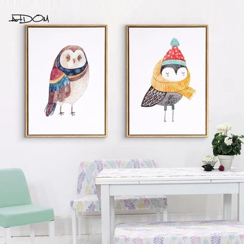 

Artdom No Framed Modern Watercolor Bird Owl Canvas Art Print Painting Poster, Wall Pictures for Home Decoration, Wall Decor