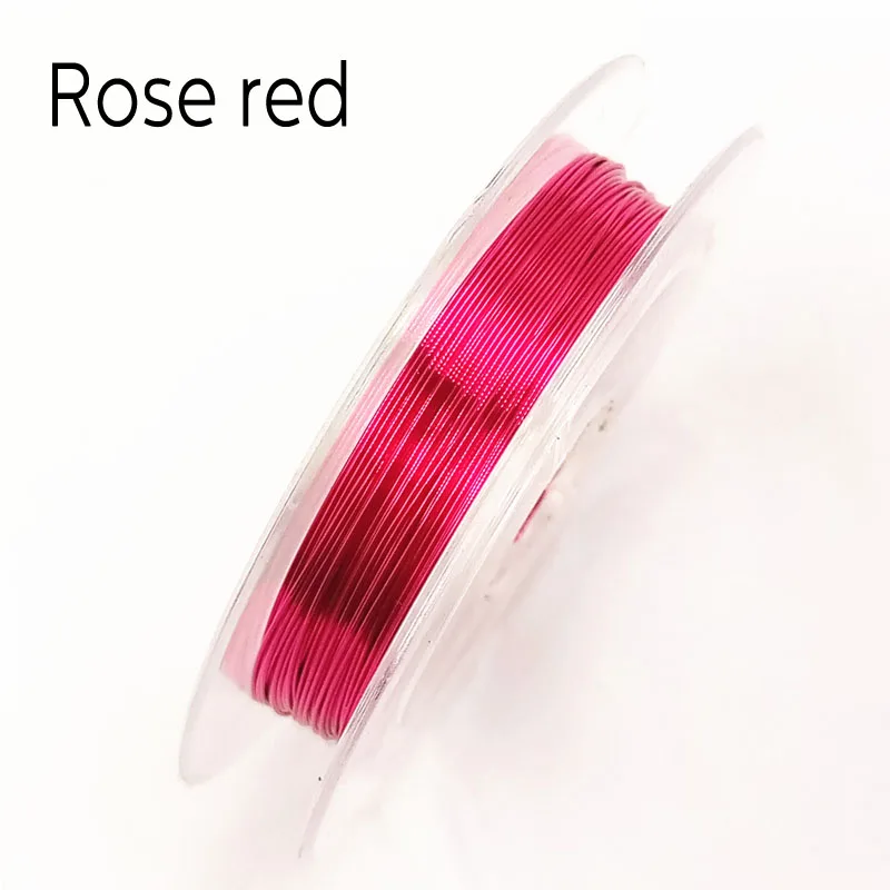 LNRRABC 1 рулон 0,3 мм 10 м мягкая Полезная крепкая медная проволока из сплава DIY ремесло Бисероплетение проволока для изготовления ювелирных изделий шнур аксессуары для струн - Цвет: Rose Red