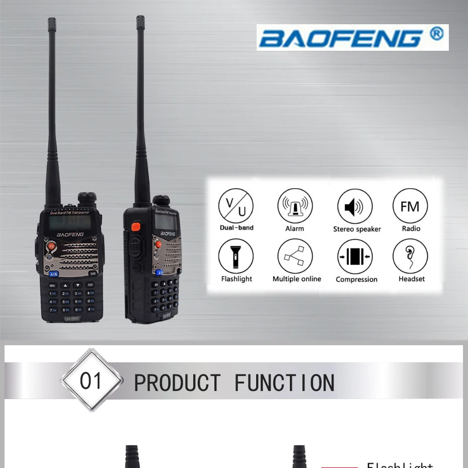 2 шт. Baofeng UV-5RA двухканальные рации двойной бренд UV 5RA CB радио 5 Вт 128CH VOX фонарик Портативный Профессиональный FM трансивер