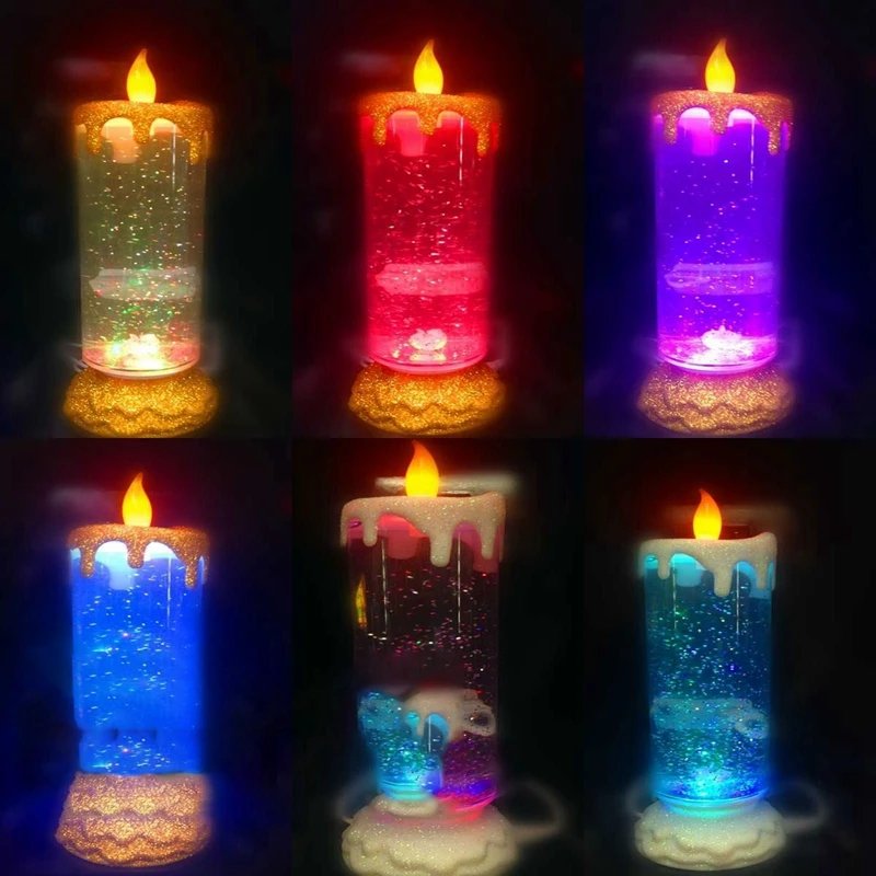 Novelty Creative Rotating Cartoon Candle LED Night Light Candle  Decoration for Party Children Bedroom Christmas Gift Table Lamp (6)