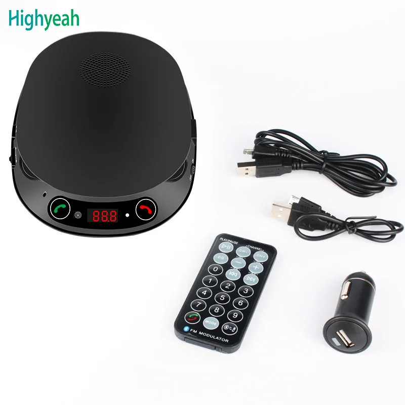 

Bluetooth Handsfree Speaker Wireless FM Transmitter Car Kit MP3 Player Car Remote Communication Mobile Phone Holder USB charger