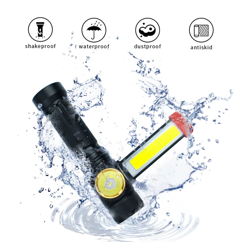 

Camping light high power Ultra Bright LED flashlight flash light USB rechargeable 18650 Battery Seven lighting effects torch