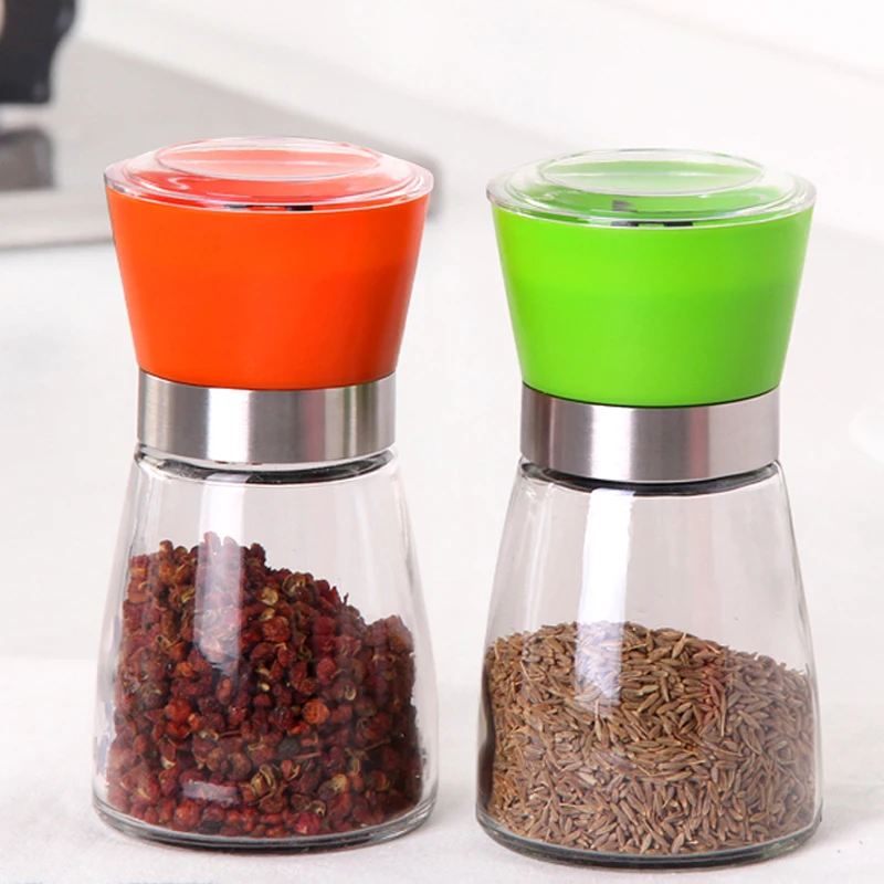 Pepper Grinder Mill Hand Manual Pepper Mill Glass Body Ceramic Core Herb Spice Grinding Muller Kitchen Accessories Cooking Tools (5)
