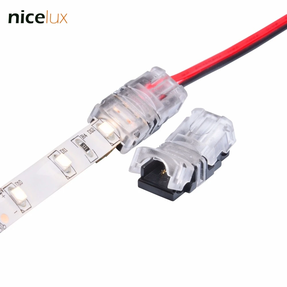 

10pcs/lot 2pin 3pin 4pin 5pin LED Strip Connector for Single RGB RGBW Color 3528 5050 LED Strip to Wire Connection Use Terminals