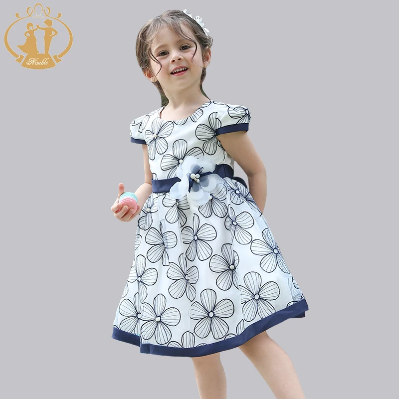 

Nimble girls dress Cute Flower Princess Party dress vestido infantil Knee-Length dress for girl vestidos vestidos