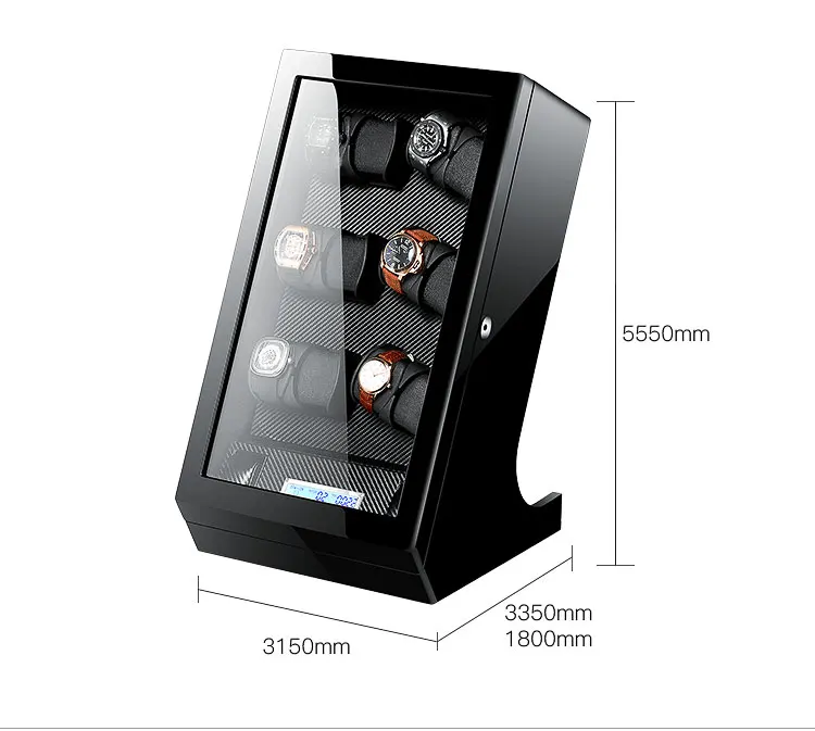 Индийские черные кожаные деревянные часы winder 6 taobao для автоматических часов