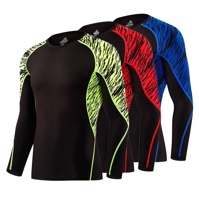 

Men Long Sleeve Fitness Basketball Running Sports T Shirt Men Thermal Muscle Gym Bodybuilding Compression Tights Tees