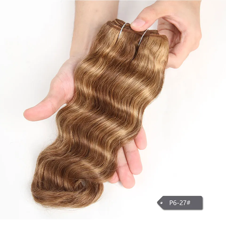 Brazilian Body Wave P4/27 P6/27 Red 99J Ombre T1B/27 Human Hair Bundles Sleek Double Drawn Remy Human Hair Extension For Black human hair bundles
