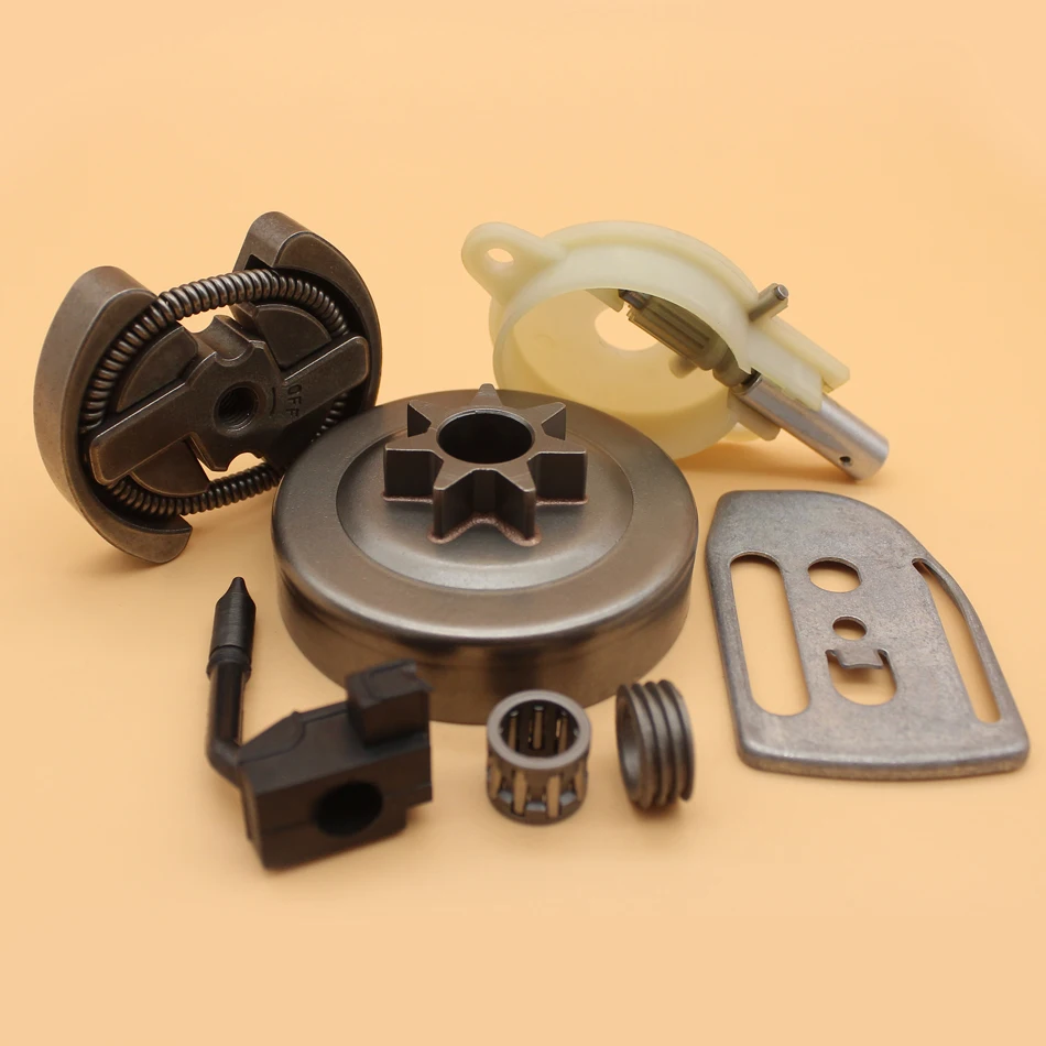 .325 7T Clutch Drum Oil Pump Worm Gear Bar Plate Kit For Husqvarna 136 137 141 142 36 41 Chainsaw 530069342 / 530014949