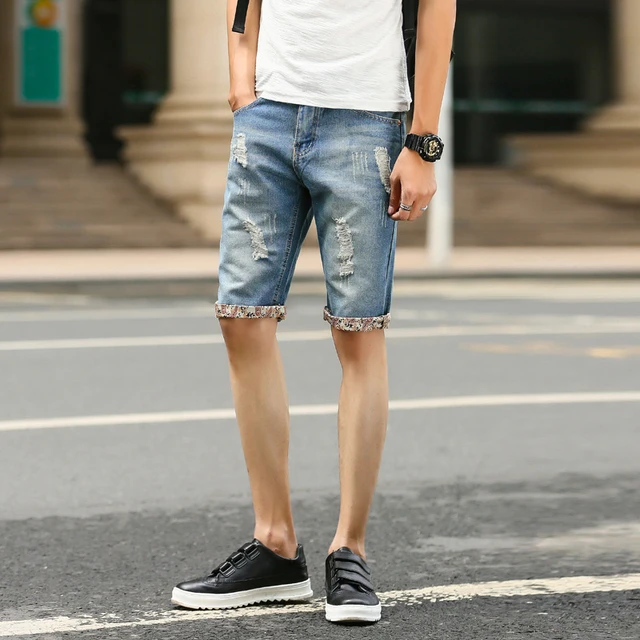 2017 verano Denim shorts hombre jeans hombres Jean pantalones cortos  Bermudas skate Board harem mens Jogger tobillo rasgado onda 28 36 _ -  AliExpress Mobile