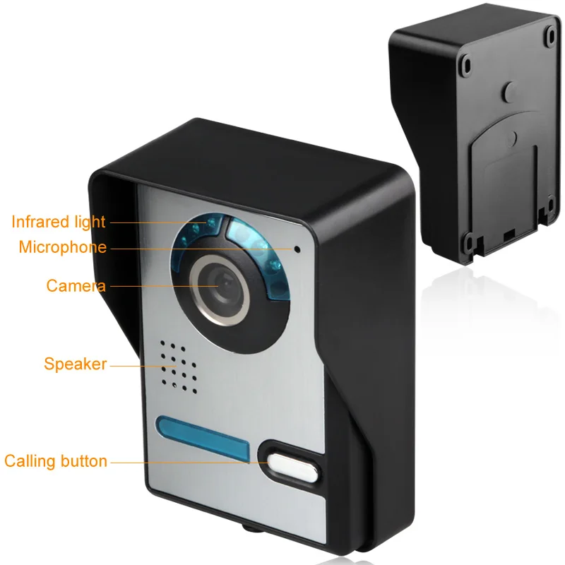 7 дюймов ЖК-дисплей видео-телефон двери дверной звонок Домофон комплект 1-Камера 1-монитор Ночное видение с IR-CUT HD 700TVL Камера