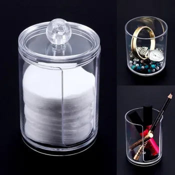 

Makeup Organizer Storage Box Portable Container Make Up Cotton Pad Holder Cosmetics Organizer Storage Case Acrylic Cotton Swab