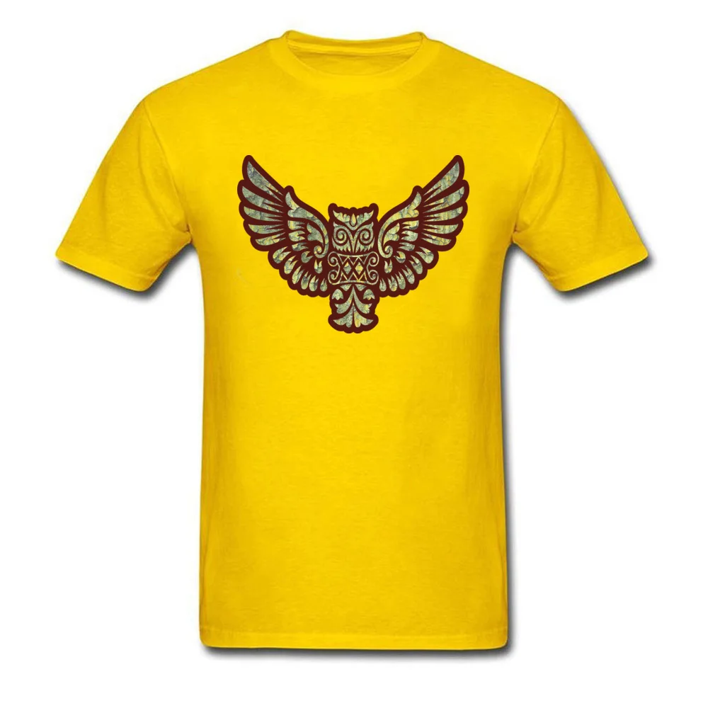 Flying Owl Mascot Decoration Cotton Man Short Sleeve T Shirt Design Fall Tshirts Printed Tops Tees 2018 O Neck Flying Owl Mascot Decoration yellow