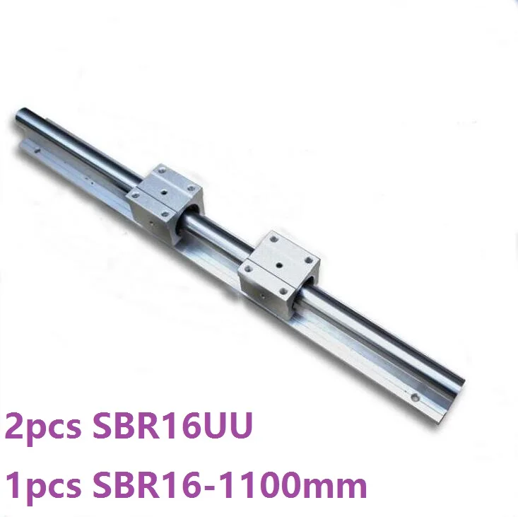 1 шт. SBR16 - 1100 мм линейная направляющая + 2 линейных блока SBR16UU для ЧПУ | Обустройство