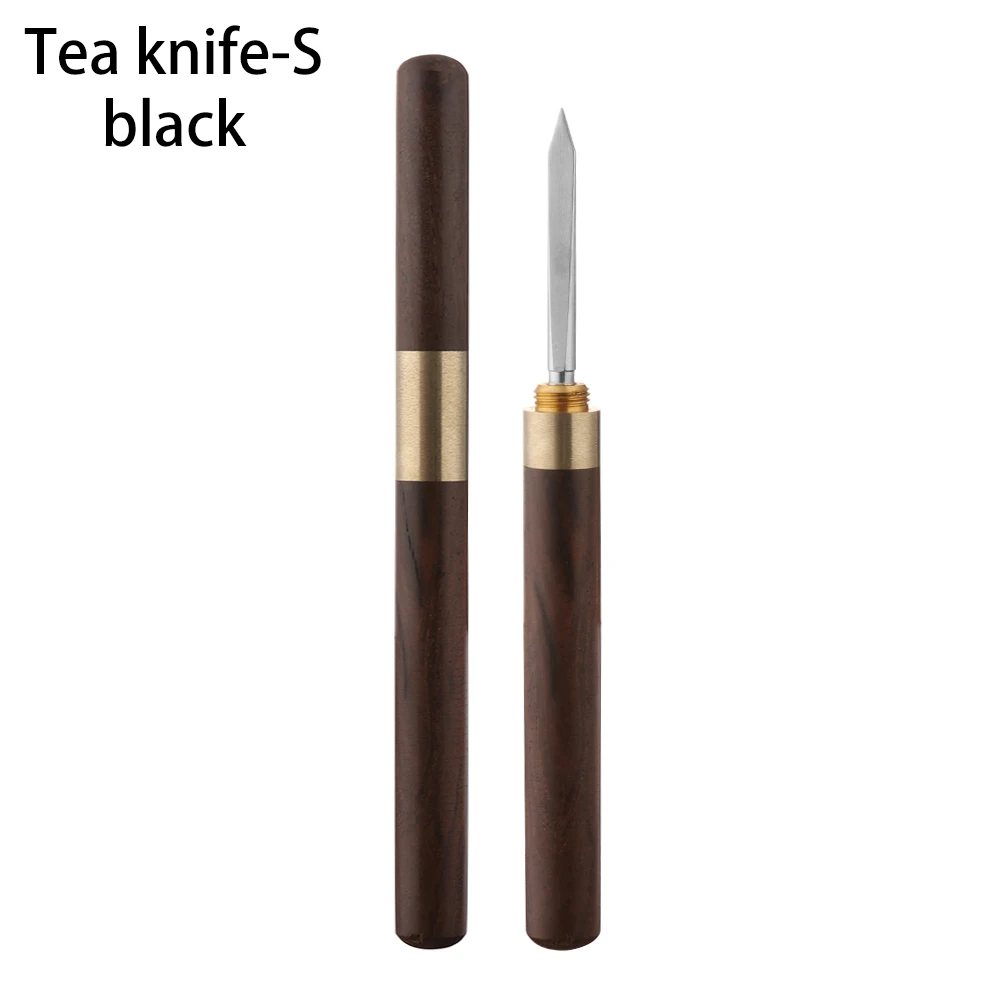 1 шт., профессиональные инструменты для пуэр с деревянной ручкой, нож из нержавеющей стали для чая, конус, игольчатый нож, нож для чая, кирпичная посуда, аксессуары для чая - Цвет: tea knife-S