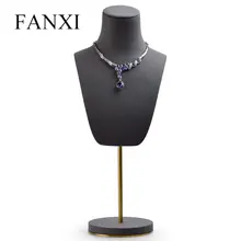 Price Comparisons FANXI Necklace Display Bust Stand with Adjustable Metal Rack for Necklace Pendant Exhibition Shop Counter Best Offers