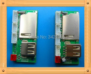

Free Shipping!!! 5pcs mp3 decoder board / WAV MP3 module / can be inserted SD card / U disk player MP3 / band amplifier