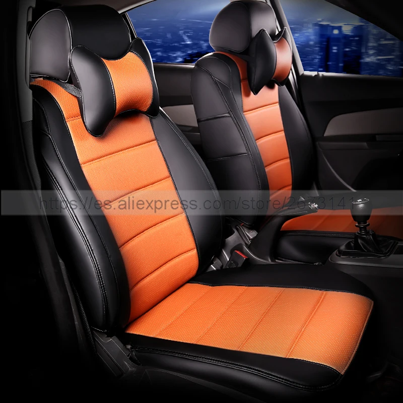 Custom Leather Car Seat Cover front & back Complete set car cushion accessories interior for