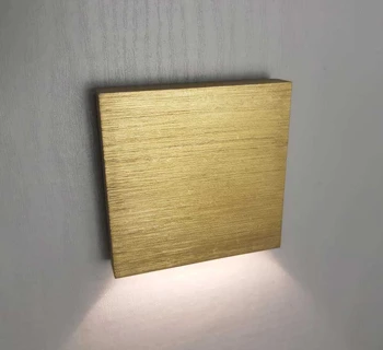 

Gold LED lamp, lights stairs stages, warm white, glow down, 3W