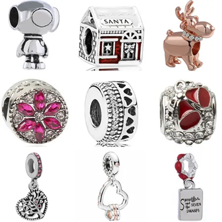 

Simple Style Handmade Jewelry Snake Bird Dog Crystal Charms Beads Fit Pandora Bracelets Necklaces for Women Girl DIY Making Gift
