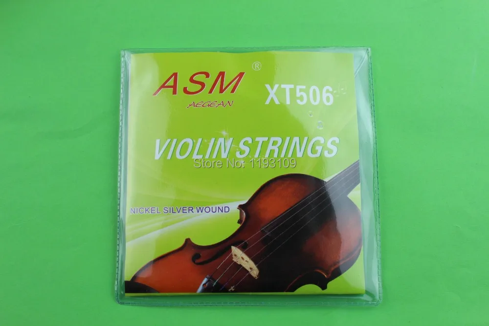 New Violin Strings Aegean NICKEL SILVER WOUND 4/4 size, Free Shipping