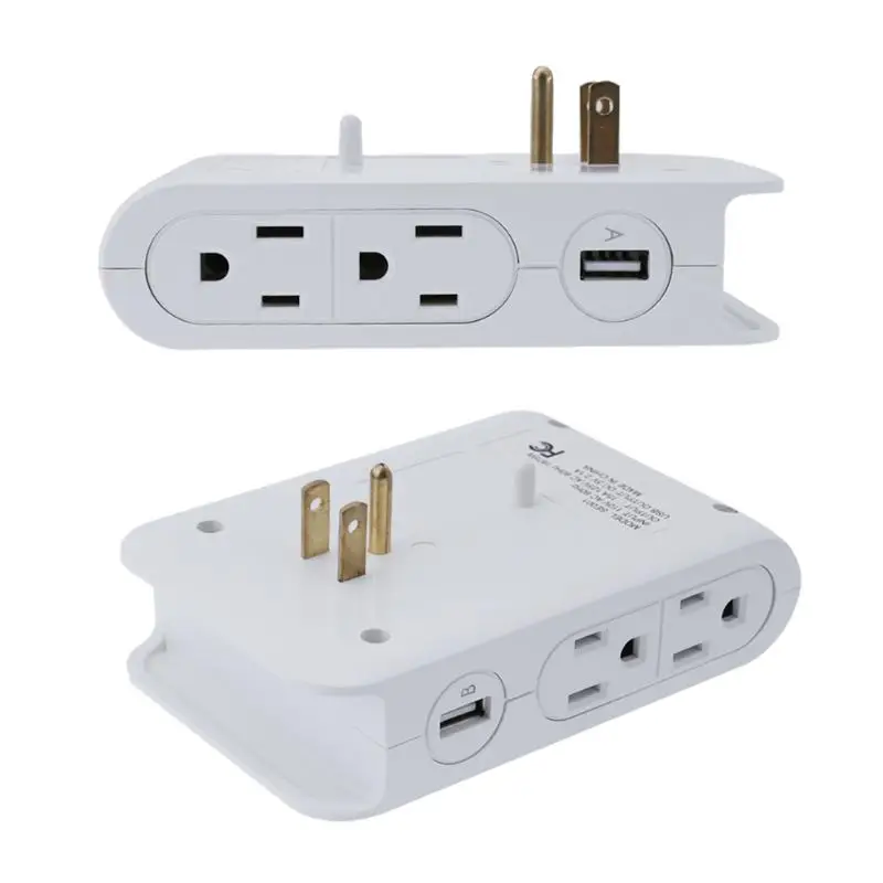 

LED Night Light Dual USB Wall Plate Charger 4 3-Socket US Plug for Bathrooms Bedrooms Supplies