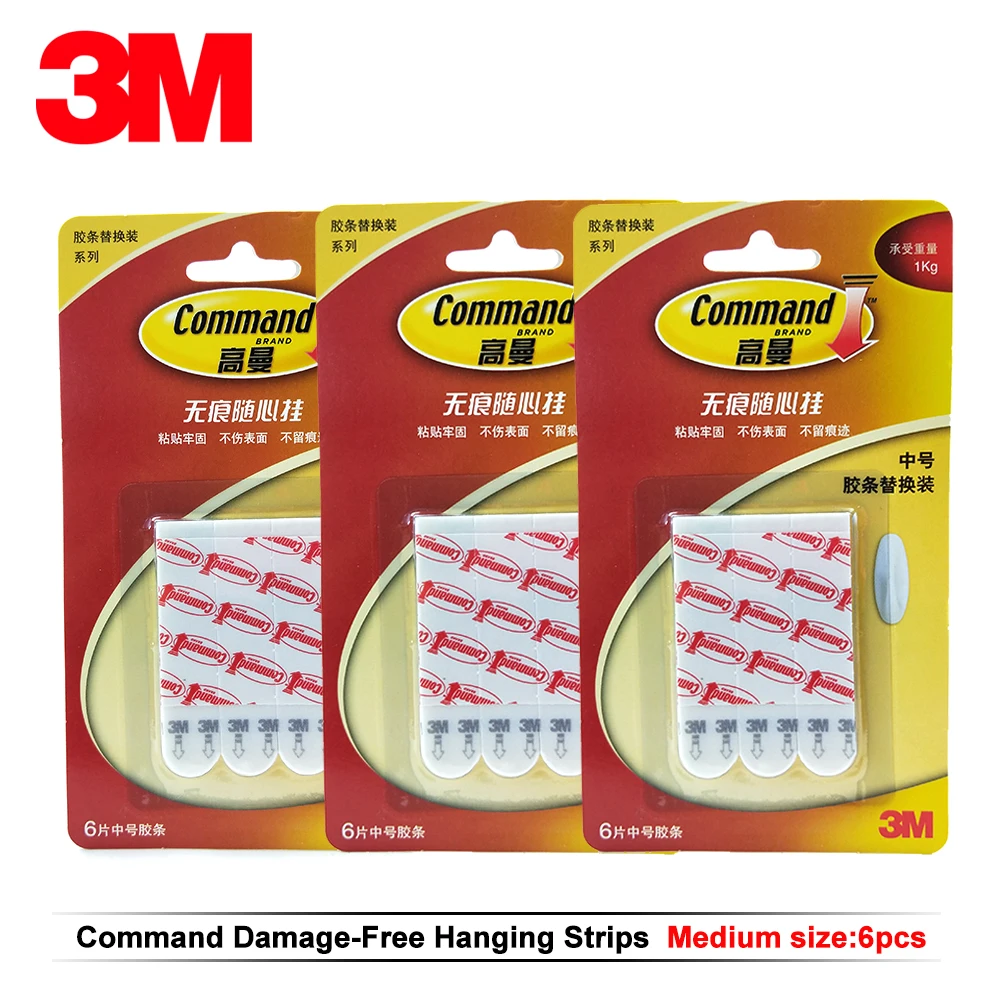 2 Packs Medium Size 3m Command Adhesive Strips For Hanging
