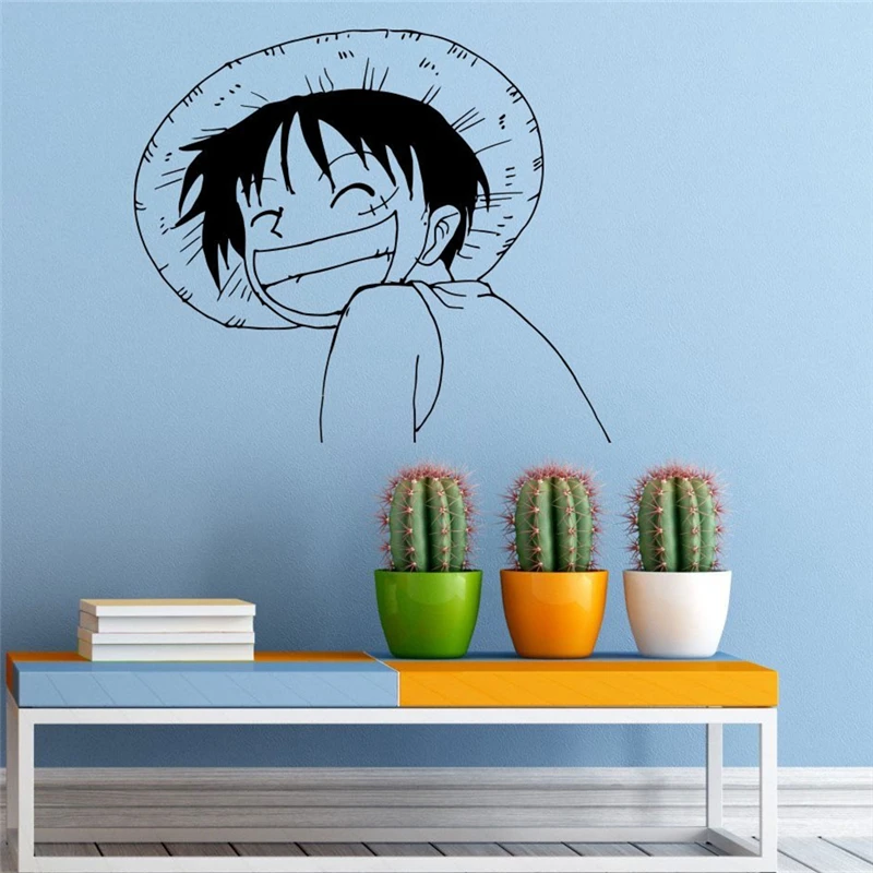 Monkey D. Luffy Wall Sticker Manga Anime Vinyl Sticker Japanese Home Decor Bedroom Mural Door