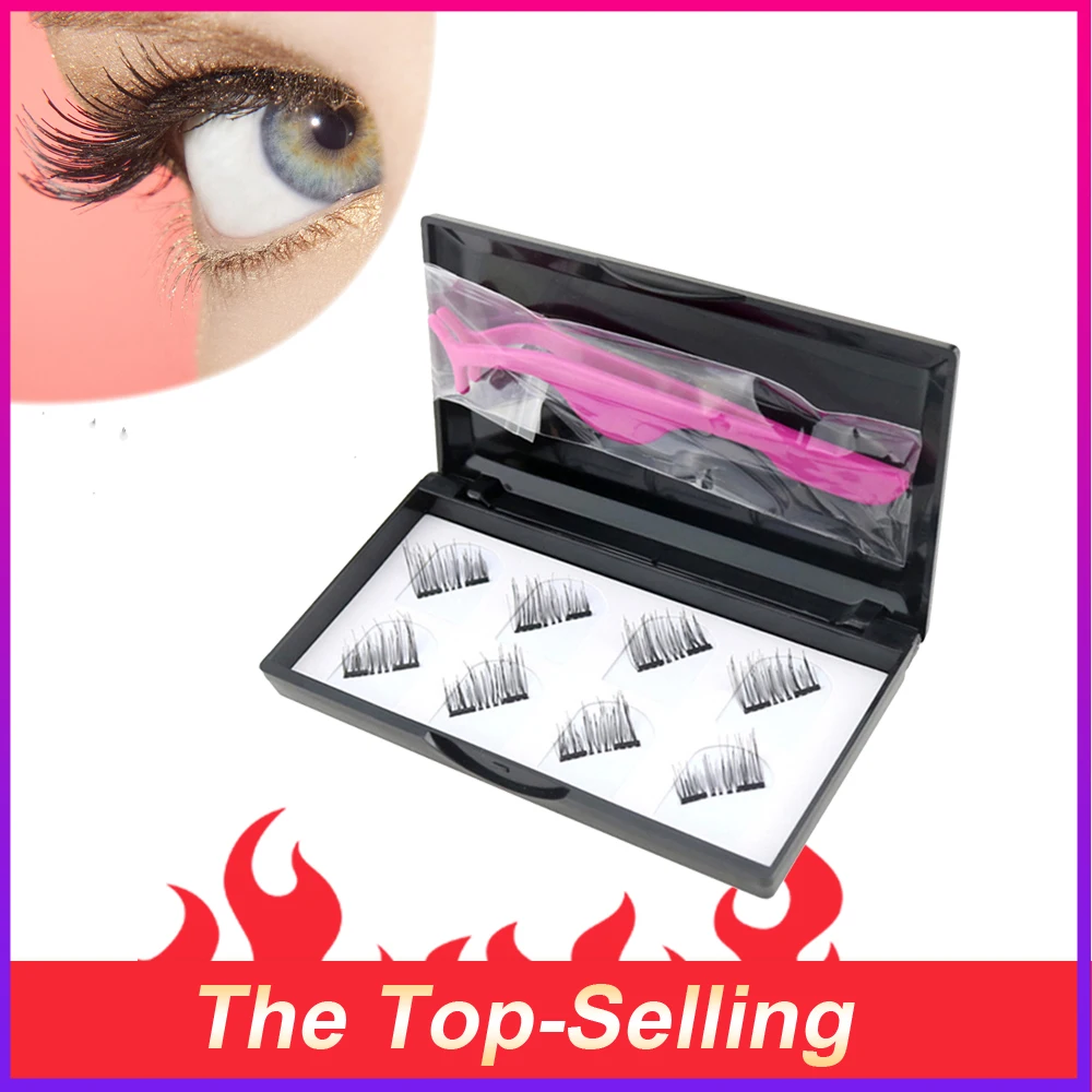 

Makeup Magnetic Eyelashes Invisible Magnetic Lashes make up 3D Mink False Eyelashes With Tweezer Magnet Lashes Thick Full Strip