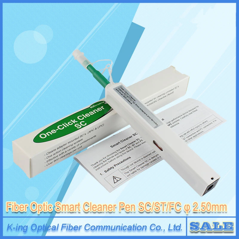 Kopen Glasvezel Cleaner SC Een Klik Cleaner Glasvezel Connector schoonmaken tool 2.5mm Universele Connector Glasvezel Schoonmaken Pen