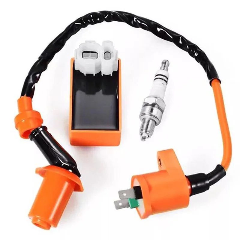 

YG Newest Ignition Coil Fit Gy6 50cc 125cc 150cc Motorcycle Racing Performance CDI+ Ignition Coil + Spark Plug