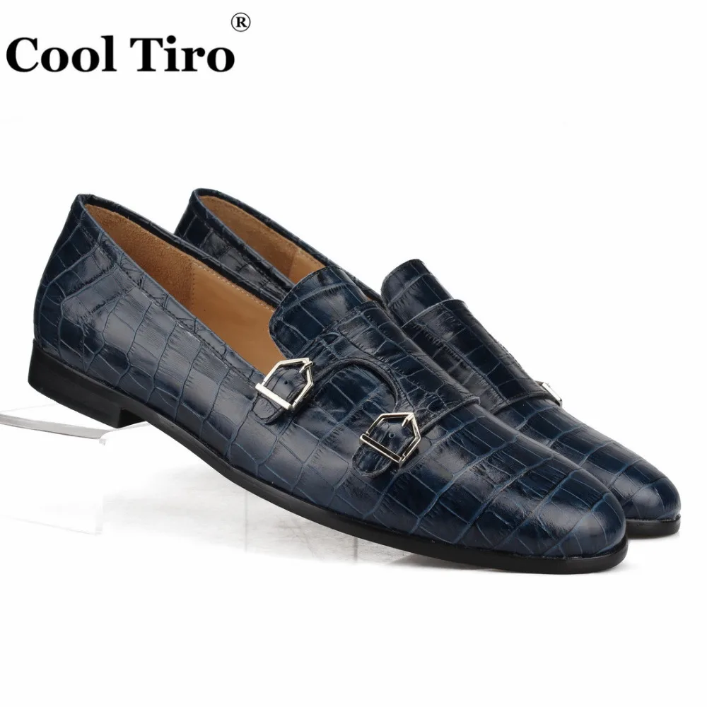 CROCODILE DOUBLE-MONK LOAFERS Dark blue (1)