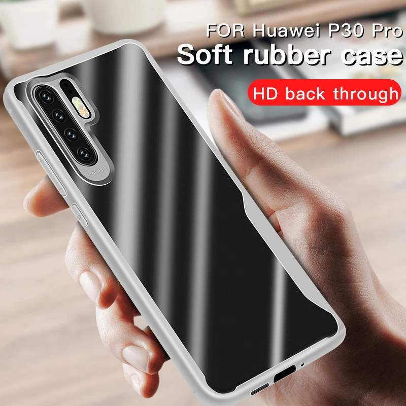 

GKK Case for Huawei P30 pro case Transparent back Crystal Glossy soft rubber edge protection phone cover for huawei P20 Pro lite