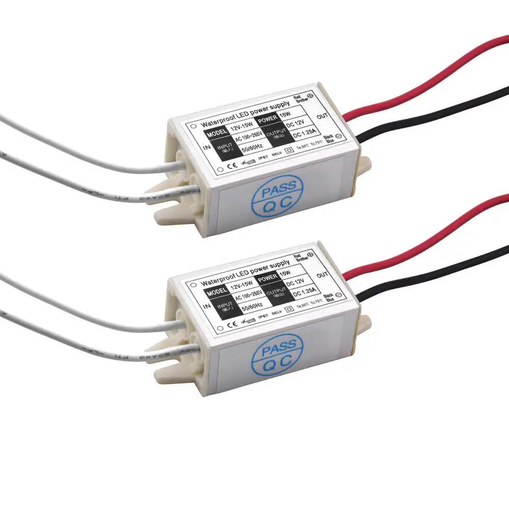 

Waterproof IP67 DC 12V LED Power Supply Driver Transformer 15W LED Switching Power Supply for LED Strip Lights G4 MR16 LED Bulbs